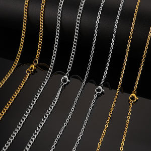 Grosir 14K emas diisi 2/3/4/mm 20 inci rantai Kuba untuk wanita dan pria membuat perhiasan kalung - Product Image 4