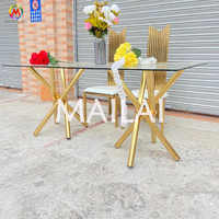 Table de salle à manger de mariage en métal pour mariée et marié, nouveau Design X jambe 2022
