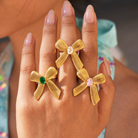 Cincin Wanita Eropa dan Amerika, Nuansa Mewah Ringan, Model Pita, Zirkon, Dapat Disesuaikan, Grosir