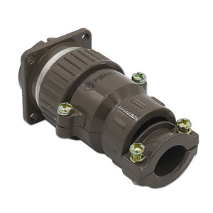 P32K3Q/J3A 12 Pin Straight Circular Connector Female Socket Gray Black Bakelite Shell Copper Contacts - Product Image 1