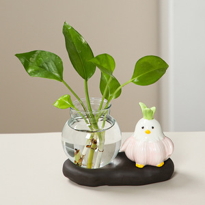 Jarrón Hidropónico de Cerámica con Forma de Pájaro y Planta Pothos, Decoración Moderna y Minimalista para Mesa de Oficina, Escritorio, Hogar, Regalo - Product Image 4