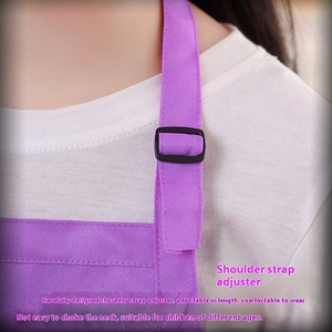 <span class=keywords><strong>Delantal</strong></span> sin mangas de algodón ecológico DIY para niños personalizable Mi Bo, 2 bolsillos, estampado de logotipo adhesivo, babero para jardín de infantes - Product Image 3