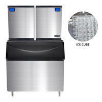 Máquina de hielo Lanxin, cubitos de hielo grandes comerciales, barra de té de la leche, máquina de hielo cuadrada completamente automática, olla caliente, café, mariscos