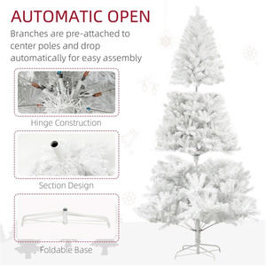 Árbol de Navidad Artificial de 9 Pies con Base Metálica, Ecológico, Decoración Navideña para Interiores, Árbol Blanco para Exhibición en Centros Comerciales - Product Image 5