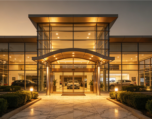 Diseño de Lujo con Muro Cortina de Vidrio, Estructura de Acero, Construcción Comercial, Biblioteca, Librería, Concesionario de Autos, Museo - Product Image 1