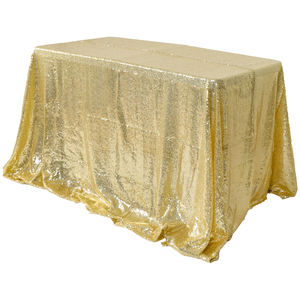 Fodera per tovaglia con rivestimento in ricamo di lusso tovaglia rotonda con paillettes in oro rosa di <span class=keywords><strong>lino</strong></span> scintillante per la decorazione di nozze delle feste - Product Image 3