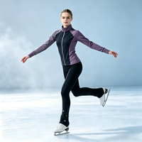 Ensemble de patinage artistique pour femmes et filles, veste et pantalon, noir, patchwork, spandex, haute élasticité, classique, orné de cristaux