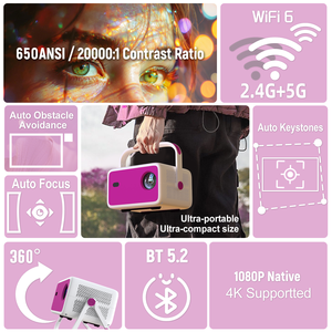 TP350 <span class=keywords><strong>Portable</strong></span> 4K Smart Projector Wifi 300 Ansi 1080p Vidéo Overhead Android 11 Smart Home pour Android pour Projection d'Écran - Product Image 2