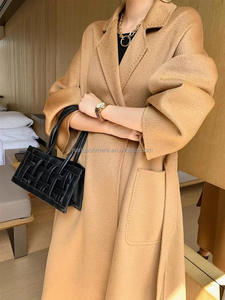 Куртка/блейзер женский двусторонний из кашемира и шерсти в корейском и японском стиле, популярная модель, пальто из верблюжьей шерсти для осени и зимы (OEM&ODM) - Product Image 6