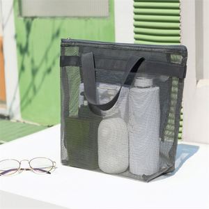 Bolsa de playa de malla personalizada, portátil, de gran capacidad, organizador de toallas y sandalias, bolso de mano, bolsas de malla. - Product Image 6