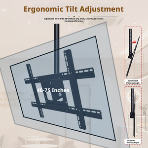 Supporto <span class=keywords><strong>TV</strong></span> da Soffitto Girevole Yzdlkj, Asta Retrattile Estensibile 1300-1560mm, <span class=keywords><strong>in</strong></span> ABS e Acciaio Laminato <span class=keywords><strong>a</strong></span> Freddo, Max 65 Pollici - Product Image 5