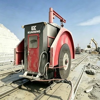 Machine de découpe de blocs de pierre de carrière KUNHENG, scie de carrière à lame unique sur rail pour la découpe de blocs de granit et de marbre dans l'exploitation minière de la pierre