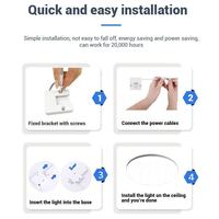 Lampe de plafond à capteur 12W, 18W, 24W, pour escaliers intérieurs, couloir, entrepôt, panneau UFO, capteur de mouvement infrarouge intelligent