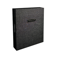 Dossier en tissu de luxe Manu tableau noir avec chargeur classeur noir effet métallique logo design boîte-cadeau album livre pour Manu