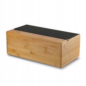 KJC Bambus-Brotkasten mit Deckel Moderner Küchen-Aufbewahrungsbehälter 30x15x18cm - Product Image 3
