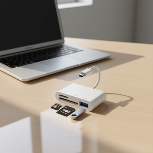 <b>USB</b> C 3-in-1 Hub with <b>SD</b> <b>Card</b> Reader and <b>USB</b> Port for MacBook Pro Laptop, Aluminum Alloy Type-C <b>Adapter</b> - Product Image 2