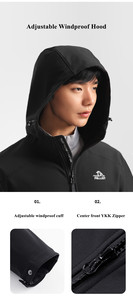 PELLIOT Wholesale Men Casual Soccer Waterproof Hooded Fleece <strong>Lined</strong> Outdoor Warm Soft Shell Jacket <strong>Coat</strong> - Product Image 3
