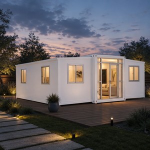 บ้านคอนเทนเนอร์แบบขยายได้ขนาด 20/30 ฟุต ยี่ห้อ SUNRISE รุ่น Remote Customized Home พร้อมห้องน้ำ บ้านสอง/สามห้องนอน สำหรับวิลล่า - Product Image 1