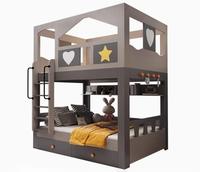 Ensembles loft modernes pour enfants Mobilier pour chambre à coucher pour enfants Lits superposés en bois MDF pour filles avec tiroir de rangement Escaliers