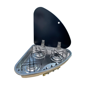 Estufa de Gas para RV JDA de 3 Quemadores, Acero Inoxidable, para Autocaravana, Caravana, Barco, con Cubierta de Vidrio Templado - Product Image 1