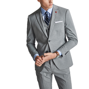 Elegante <span class=keywords><strong>Traje</strong></span> <span class=keywords><strong>Gris</strong></span> de 3 Piezas para <span class=keywords><strong>Hombre</strong></span>, Diseño Personalizado de Alta Calidad, Corte Entallado, Modelo YF022 - Product Image 2