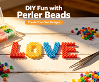 Kit de Matériel DIY Bean Spelling : Ensemble Complet d'Outils, Planche Fusion Bean, Boîte Bean, Personnalisation Plastique Unisexe
