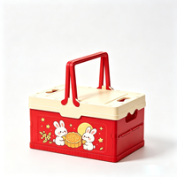 Boîte de rangement multicolores Macaron avec logo personnalisé et poignée, idéale pour le camping en extérieur, comme boîte cadeau pour jouets, ou pour l'emballage de faveurs de mariage