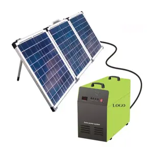 Aplicación fuera de la red 10W 50W Iluminación para el hogar al aire libre Emergencia Montaje solar portátil Camping Hogar Usado Sistema de energía solar móvil