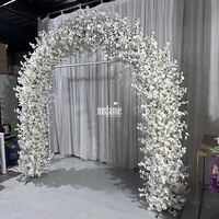 Latar Belakang Putih Bunga Sakura Hati Setengah Bulan Tanduk Produsen Bunga Buatan Lengkungan Pernikahan