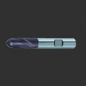 Fresa de extremo esférico HSS-Co con revestimiento TiAlN, helicoidal de 30 grados, 2 filos, modelo TA1418 - Product Image 3