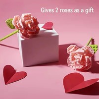 Jeu de construction EPT mignon ours rose avec rose modèle de bricolage jouet pour les femmes le jour de la Saint-Valentin boîte emballée jouet de construction pour les filles