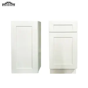 Venta caliente en el mercado de EE. UU. 3/4 "Coctelera blanca Puerta de madera maciza y MDF RTA Armarios de cocina Armarios hechos en China/Fábrica de Vietnam