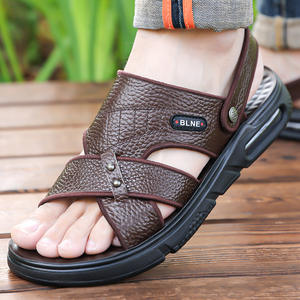 Sandales d'été décontractées pour hommes en cuir véritable, respirantes, antidérapantes, à bout ouvert, avec soutien de la voûte plantaire, au-dessus du genou, pour la plage - Product Image 6