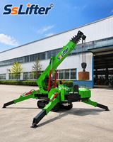 Mini-grue robuste avec flèche hydraulique pour travaux d'installation de toitures sur chantier