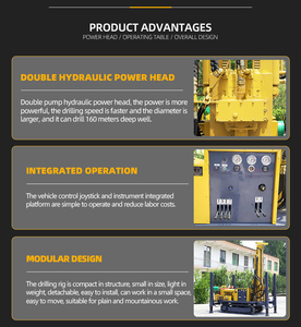 180 मीटर 220 मीटर 260 मीटर 320 ड्रिल रिग पानी के लिए 200 मीटर पानी बोरहोल ड्रिलिंग मशीन खदान रिग मशीन - Product Image 2