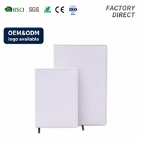 Carnet de notes A6 double face pour sublimation, couverture en PU blanc, personnalisable avec logo, carnet en cuir pour sublimation