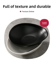 Bol à yaourt en céramique, style nordique, noir, haut de gamme, pour desserts, salades, flocons d'avoine, petit-déjeuner, compatible micro-ondes