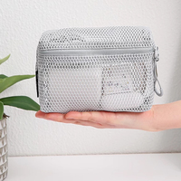 2024 mode portable voyage maille toilette sac de rangement logo personnalisé petite pochette zippée concepteur cosmétique brosse maquillage sac pour les femmes