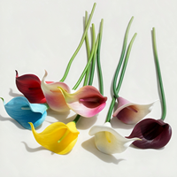 Fleur artificielle de lys calla en PU, toucher réel, pour décoration de chaussures, fleur de chaussure DIY, ornement de vêtement