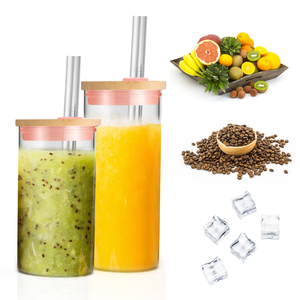 Hot Sell 20oz Tasse à thé Smoothie Cup Bubble Wine Glass Tumbler avec paille et couvercle en bambou - Product Image 4