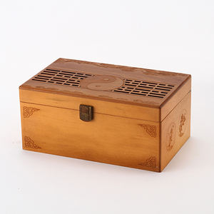 Durable Space-Saving <b>Wooden</b> Hollow Storage <b>Box</b> with <b>Lock</b> Modern Design for Home Decoration Jewelry Organizer - Product Image 1