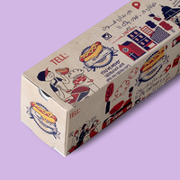 Boîtes à hot-dogs personnalisées, emballage de saucisses, contenants à saucisses, emballage alimentaire personnalisé, supports de marque imprimés, restauration rapide sur mesure