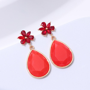 Orecchini Vintage a Goccia con Dettaglio in Pietra Decorativa, Accessori di Moda in Stile Bohémien per Donne - Product Image 1