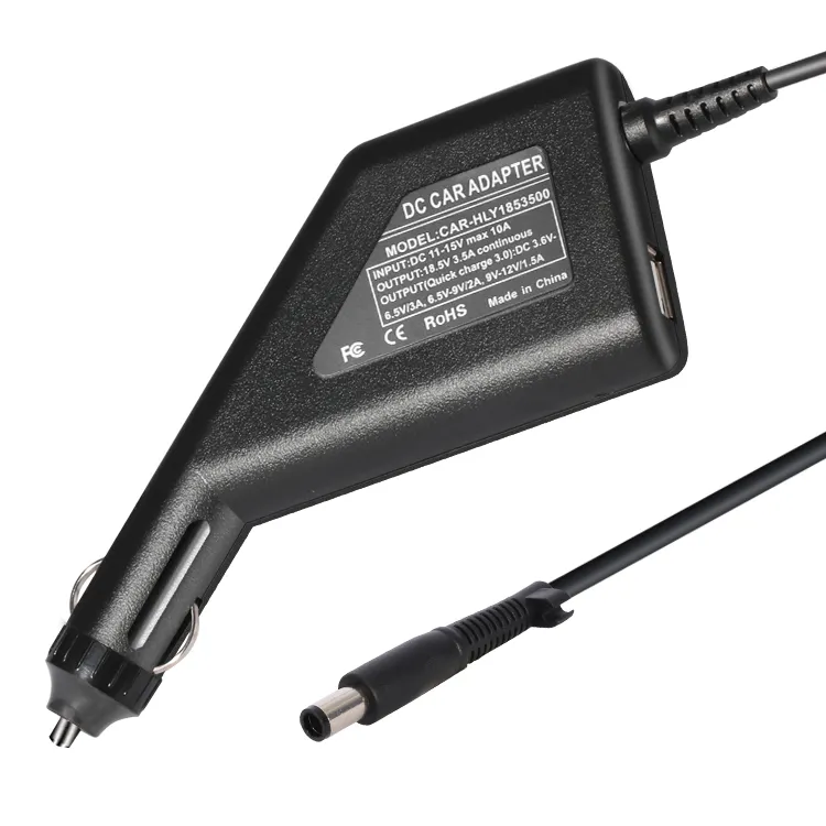 Laptop car charger 18.5V 3.5A 65W for hp with 7.4*5.0mm black tip power supply adapter