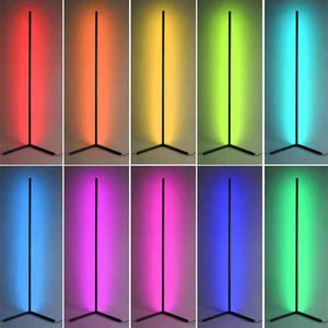 Lampade da Terra Nordiche Verticali Design Moderno Vintage <span class=keywords><strong>Luce</strong></span> Halo RGB da Terra Lampada da Soggiorno a LED Intelligente con Treppiede - Product Image 4
