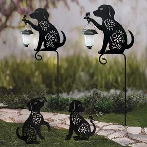 Estacas de jardín solares de <span class=keywords><strong>elefante</strong></span>, perro, gato, decoración Solar para exteriores, FAROL DE Metal decorativo, estacas de silueta de animales de Metal para jardín - Product Image 2