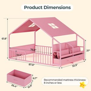 Foreign trade cross-border children's princess <b>bed</b>, home use, high-value, Instagram-style children's <b>house</b> design, full-size - Product Image 3