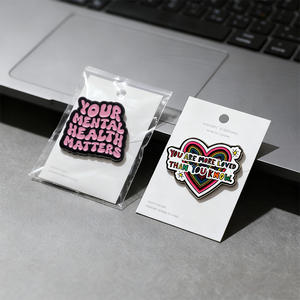 Custom Service Angst Relief Zitat Metall Abzeichen Weiche Emaille Text Pins mit mentalen Wellness sagen emotionale Heilung Geschenk Promos - Product Image 6