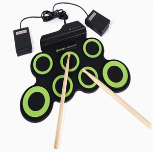 Batería Electrónica Portátil Enrollable USB, Kit de Batería de Mano <span class=keywords><strong>Plegable</strong></span> de Silicona, Pad de Práctica de Batería, Batería de Jazz con MIDI para Principiantes - Product Image 1