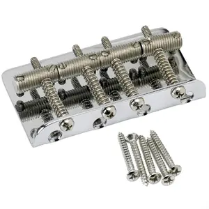 CNC machined OEM design Aluminum Original 4-String Bass Bridge with thread saddles Supplier China